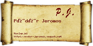 Pödör Jeromos névjegykártya